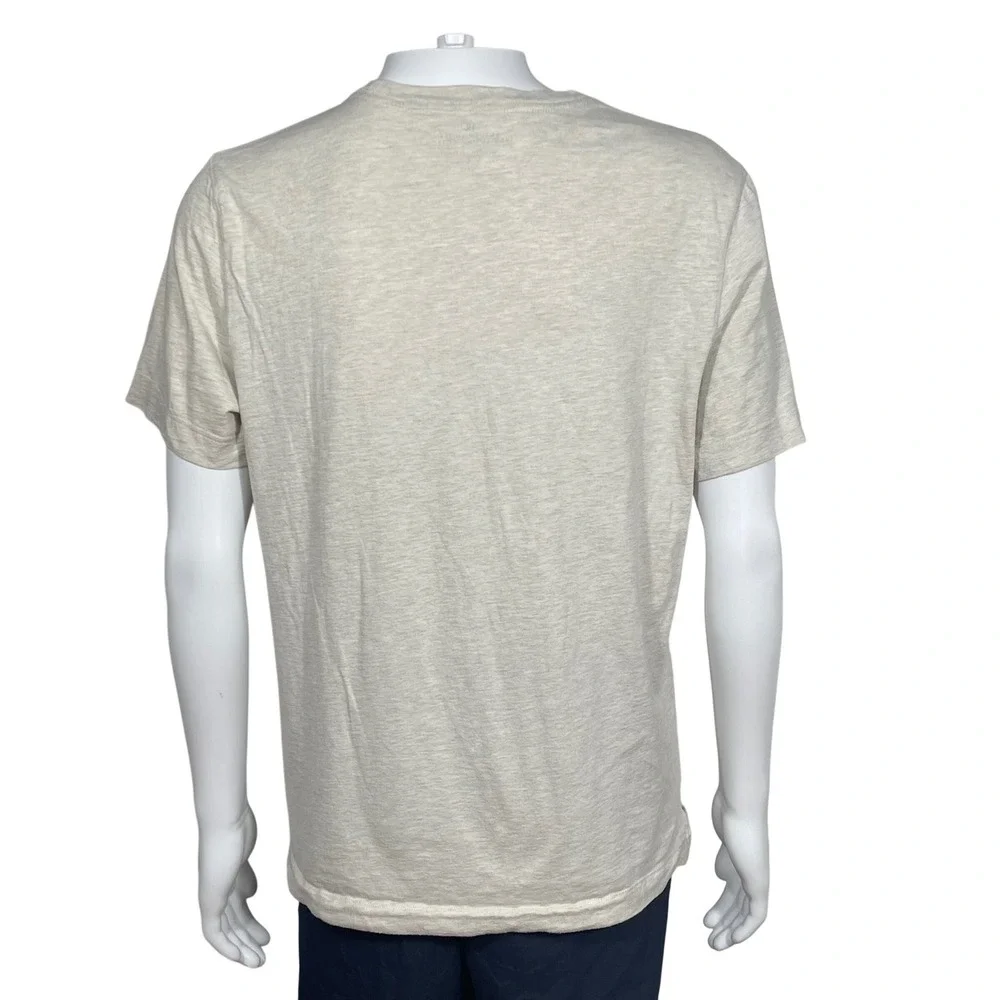 Banana Republic Mens L Tall 100% Supima Cotton Crewneck Slub Tee Shirt Oatmeal